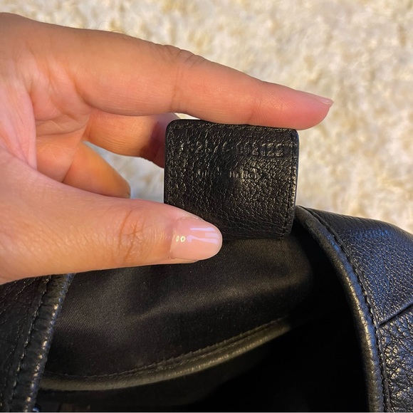 Vintage YSL Mombasa Black Leather Hobo Bag w Deer Horn Handle –Rare Shoulder Bag - Picture 4 of 13